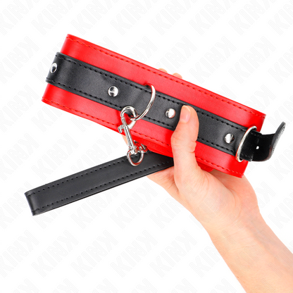 KINK - COLLIER AVEC CEINTURE 65 CM AVEC SANGLE ROUGE 54 X 4,5 CM - 7eme ciel