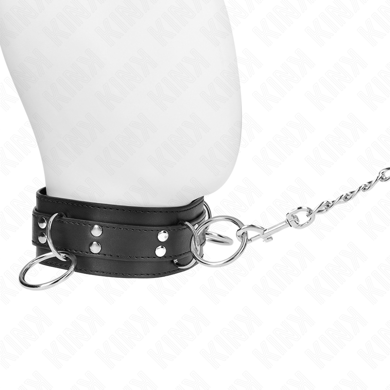 KINK - COLLIER ESCLAVAGE 3 ANNEAUX AVEC SANGLE 80 CM 53 X 5 CM - 7eme ciel