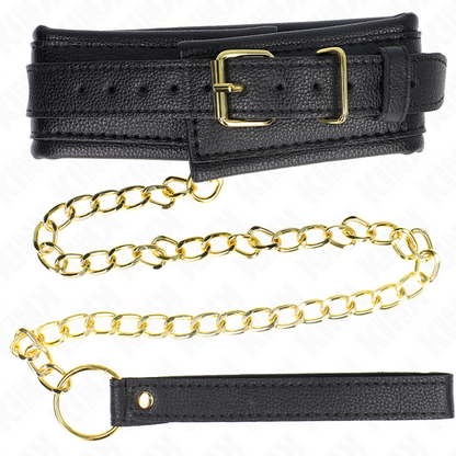 KINK - COLLIER AVEC BRACELET IMITATION CUIR ÉPONGE MODÈLE 1 RÉGLABLE 37-54 CM X 3 CM - 7eme ciel