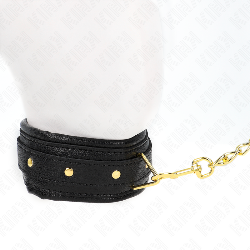 KINK - COLLIER AVEC BRACELET IMITATION CUIR ÉPONGE MODÈLE 1 RÉGLABLE 37-54 CM X 3 CM - 7eme ciel