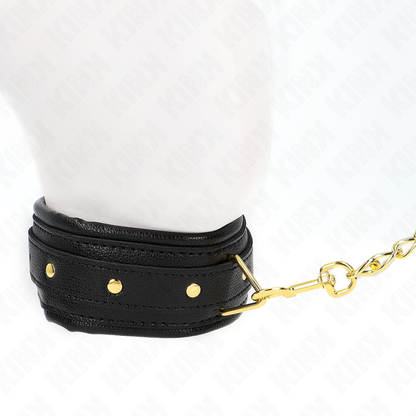 KINK - COLLIER AVEC BRACELET IMITATION CUIR ÉPONGE MODÈLE 1 RÉGLABLE 37-54 CM X 3 CM - 7eme ciel