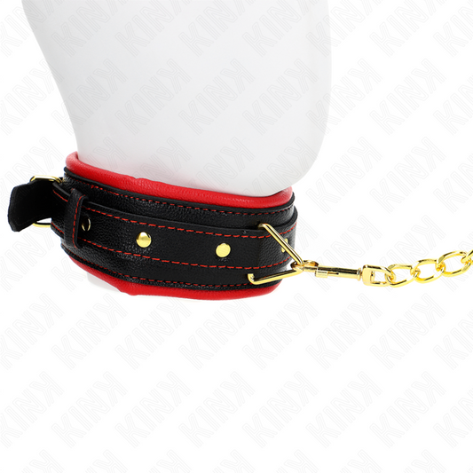KINK - COLLIER AVEC BRACELET IMITATION CUIR ÉPONGE MODÈLE 2 RÉGLABLE 37-54 CM X 3 CM - 7eme ciel