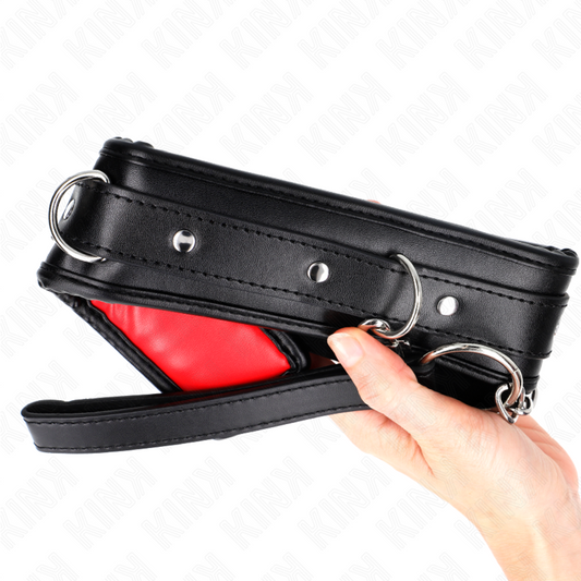 KINK - COLLIER AVEC BRACELET IMITATION CUIR ÉPONGE MODÈLE 3 RÉGLABLE 37-54 CM X 3 CM - 7eme ciel