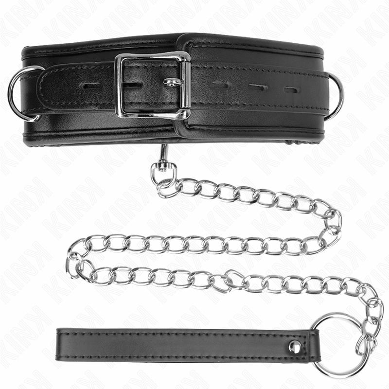 KINK - COLLIER AVEC BRACELET IMITATION CUIR ÉPONGE MODÈLE 3 RÉGLABLE 37-54 CM X 3 CM - 7eme ciel