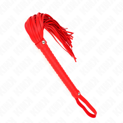 KINK - FOUET AVEC MANCHE TEXTURÉ ROUGE 48,5 CM - 7eme ciel