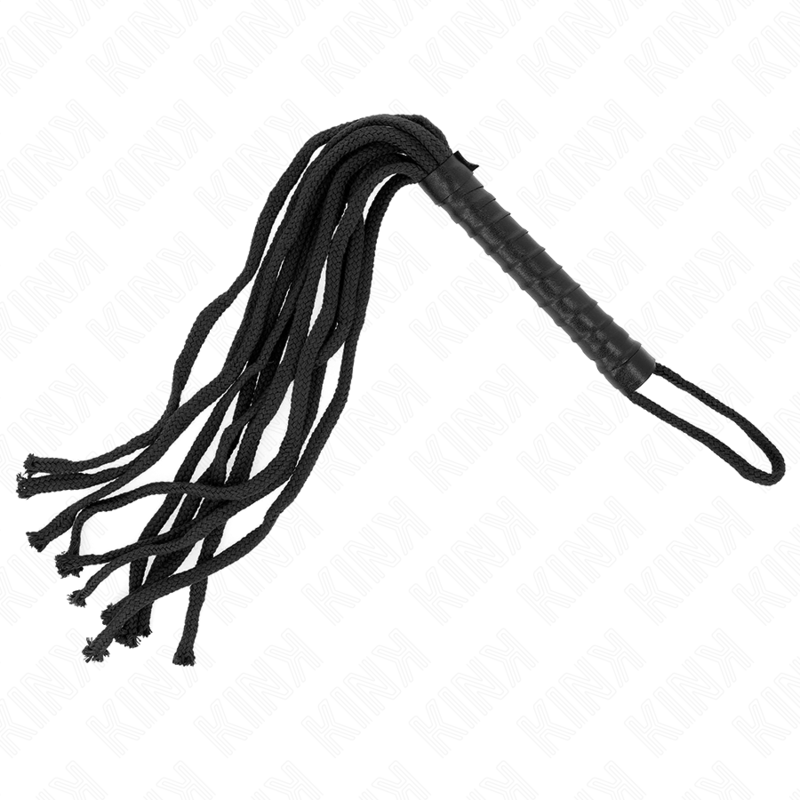 KINK - FOUET CORDE NOIRE 56 CM - 7eme ciel