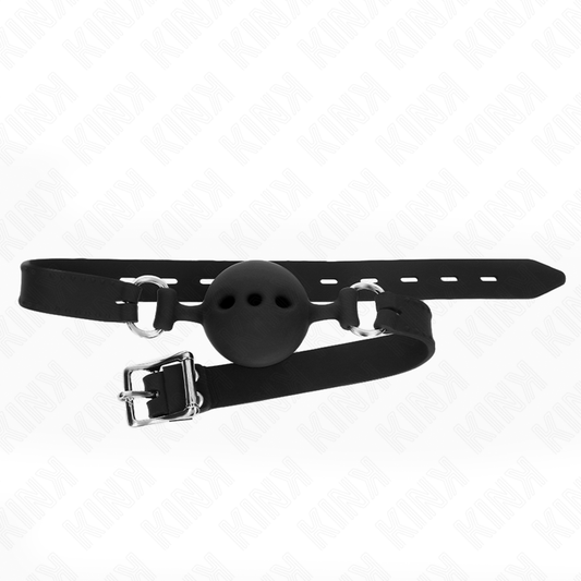 KINK - BÂTON ENTIEREMENT SILICONE 55 x 2 CM AVEC BOULE DE 5 CM TAILLE L NOIR AJUSTABLE 35-51 CM - 7eme ciel