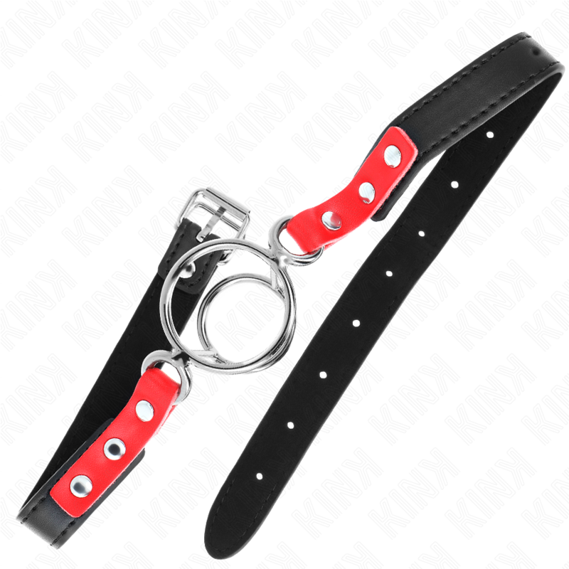 KINK - GAG AVEC PLUSIEURS O-RINGS 4 / 4,8 CM ROUGE 38 X 56 CM - 7eme ciel