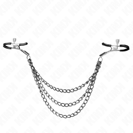 KINK - PINCES À METELIER AVEC 3 CHAÎNES NOIRES 20/23/28 CM - 7eme ciel