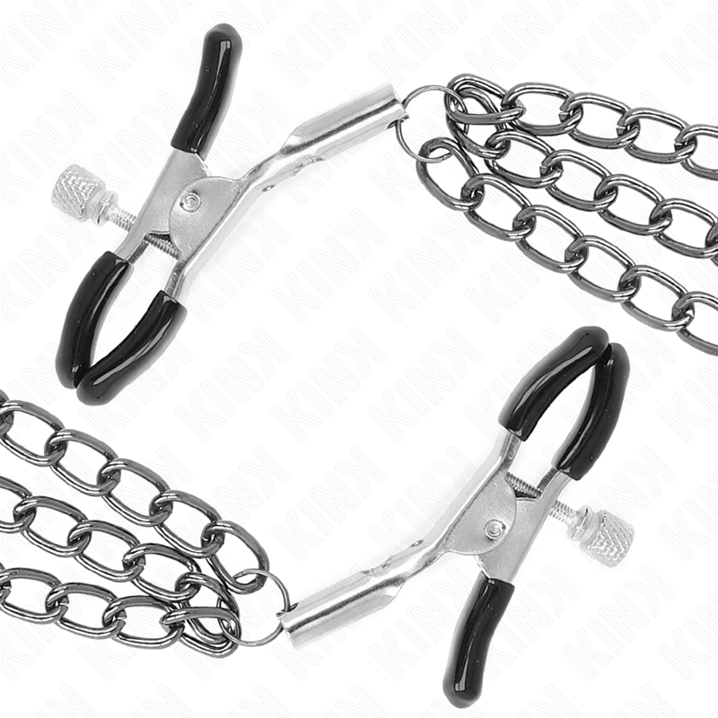 KINK - PINCES À METELIER AVEC 3 CHAÎNES NOIRES 20/23/28 CM - 7eme ciel