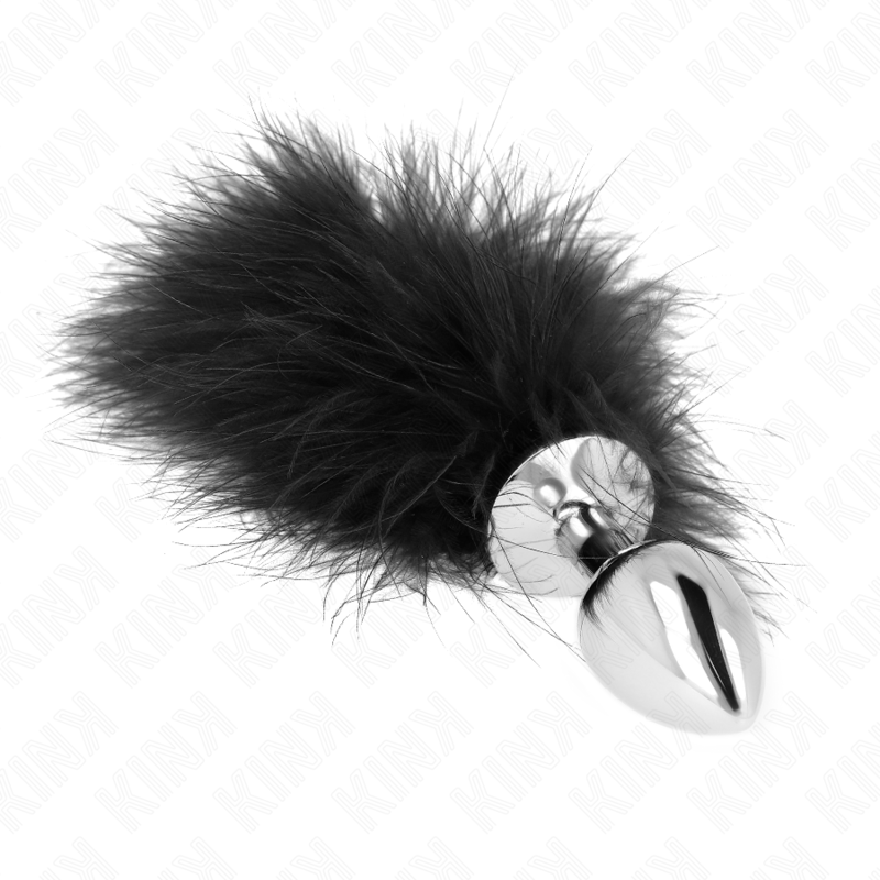 KINK - PLUG ANAL EN ACIER INOXYDABLE 11 x 7 CM AVEC PLUME 11 CM - 7eme ciel