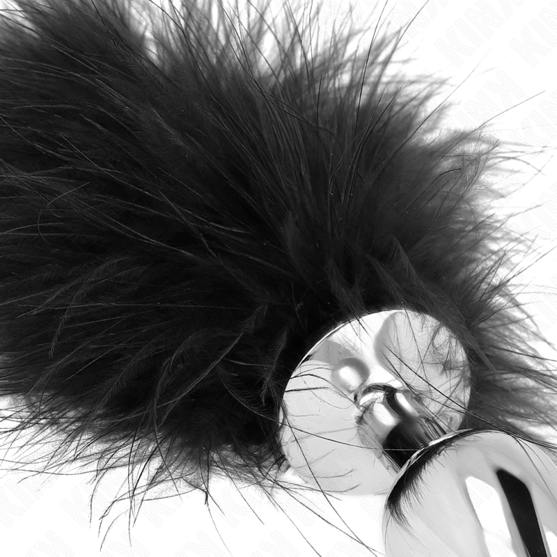 KINK - PLUG ANAL EN ACIER INOXYDABLE 11 x 7 CM AVEC PLUME 11 CM - 7eme ciel