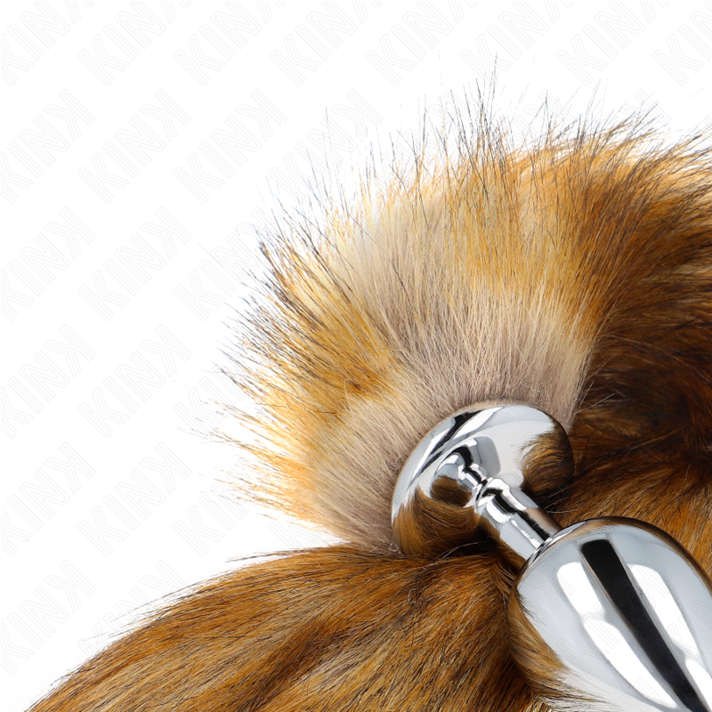 KINK - PLUG ANAL TAILLE L 10 X 4 CM AVEC QUEUE SYNTHÉTIQUE 40 CM MARRON - 7eme ciel