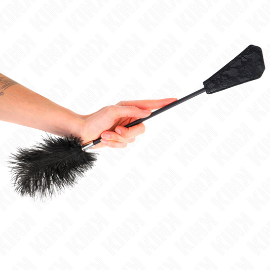 KINK - PLUMES D'AUTRUCHE POUR TICKLE AVEC PALETTE DENTELLE 56 CM - 7eme ciel