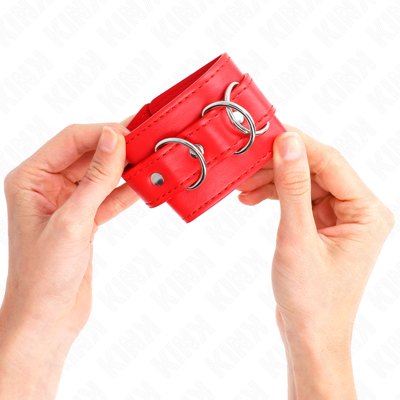 KINK - 3 APPAREILS-POIGNETS AJUSTABLES ROUGE 17,5-25 CM X 6 CM - 7eme ciel
