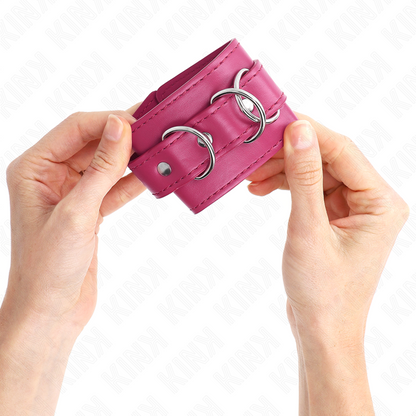 KINK - 3 APPAREILS-POIGNETS AJUSTABLES ROSE 17,5-25 CM X 6 CM - 7eme ciel