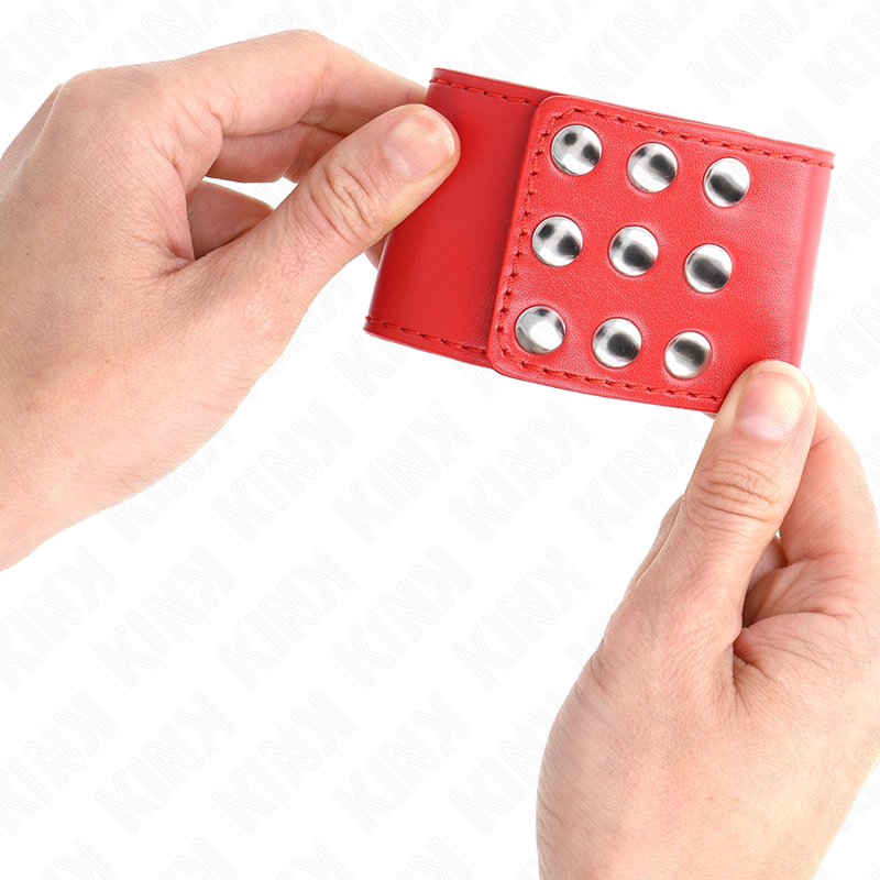 KINK - APPUI-POIGNETS AVEC BOUTON-PRESSION ROUGE RÉGLABLE 19-24 CM X 5,5 CM - 7eme ciel