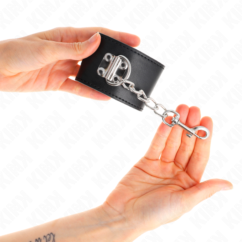 KINK - APPUI-POIGNETS AVEC FERMETURE PAR CADENAS NOIR AJUSTABLE 16-23 CM X 5,5 CM - 7eme ciel