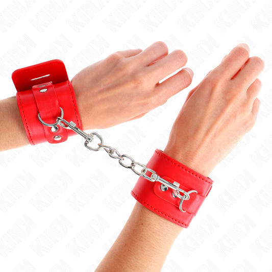 KINK - APPUI-POIGNETS AVEC FERMETURE PAR CADENAS ROUGE AJUSTABLE 16-23 CM X 5,5 CM - 7eme ciel