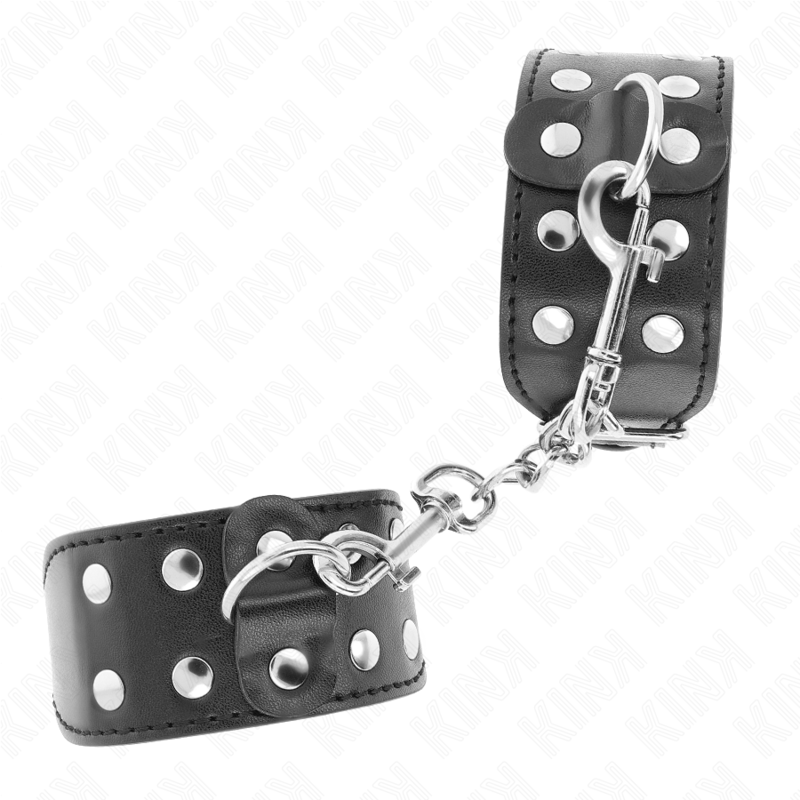 KINK - BRACELETS AVEC DOUBLE LIGNE DE CLOUS RÉGLABLES NOIR - 7eme ciel