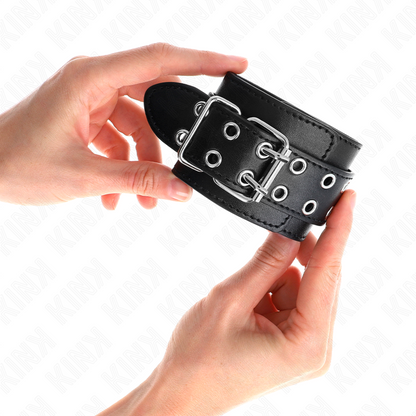 KINK - APPUI-POIGNETS DOUBLE BOUCLE NOIR AJUSTABLE 19-26 CM - 7eme ciel