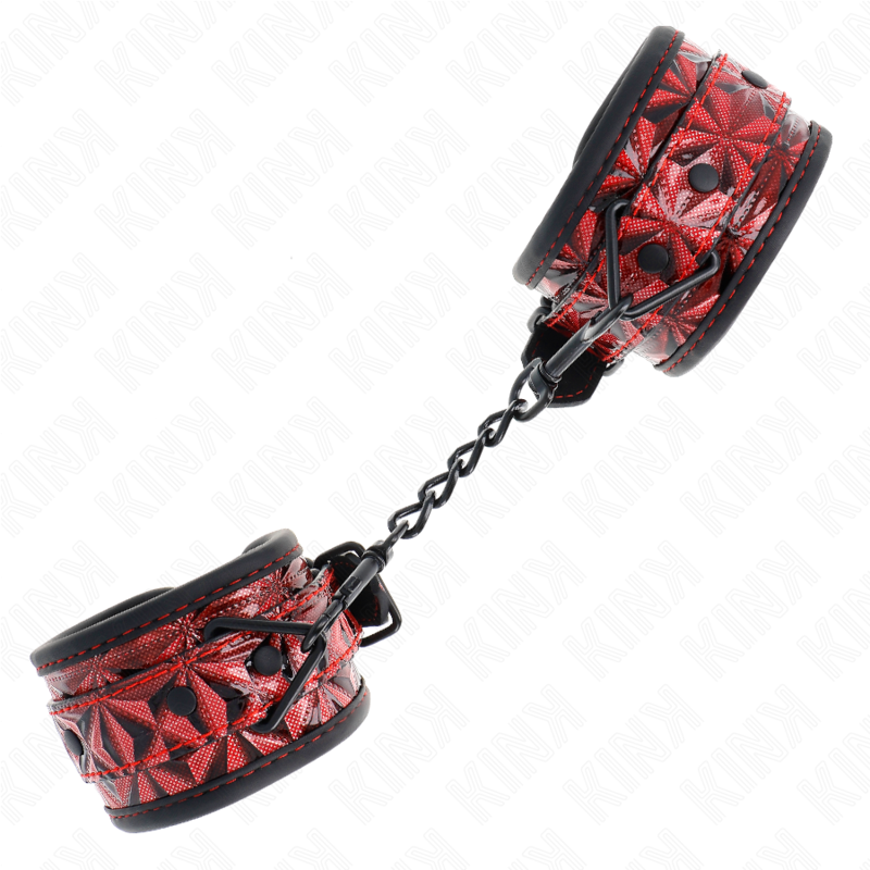 KINK - APPUI-POIGNETS MOTIF DIAMANT ROUGE FONCÉ RÉGLABLE 17-26 CM X 5,5 CM - 7eme ciel