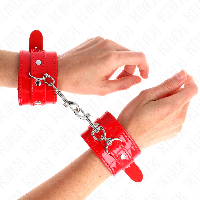 KINK - MANCHETTES BRILLANTES ROUGE AJUSTABLES 23-33 CM - 7eme ciel