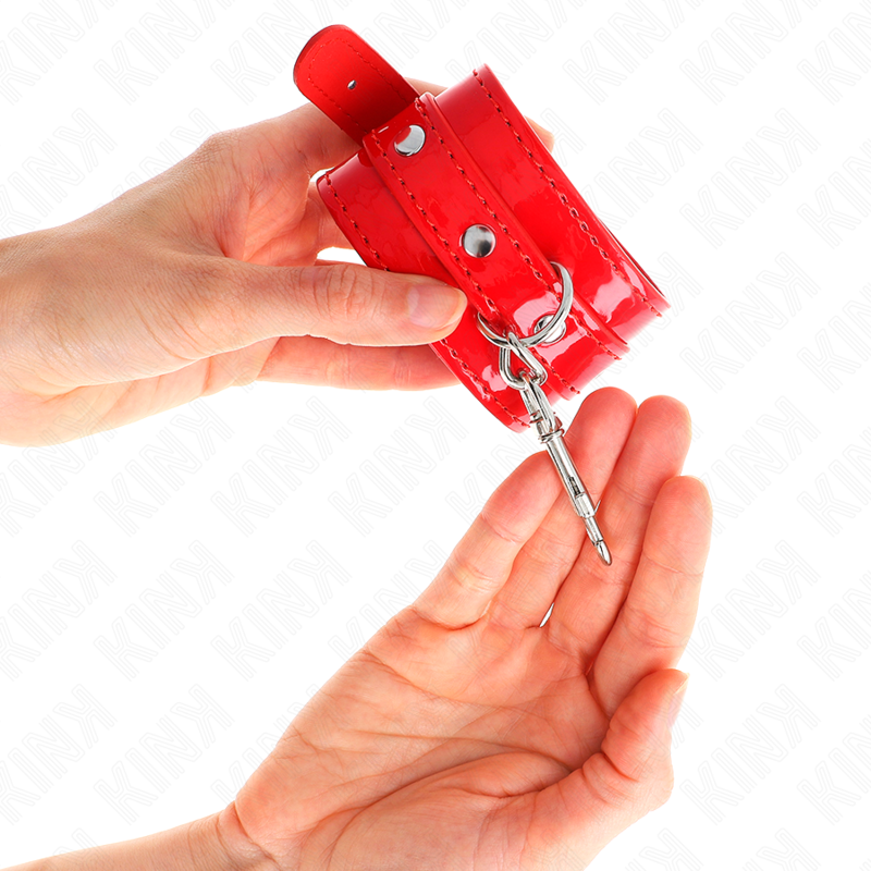 KINK - MANCHETTES BRILLANTES ROUGE AJUSTABLES 23-33 CM - 7eme ciel