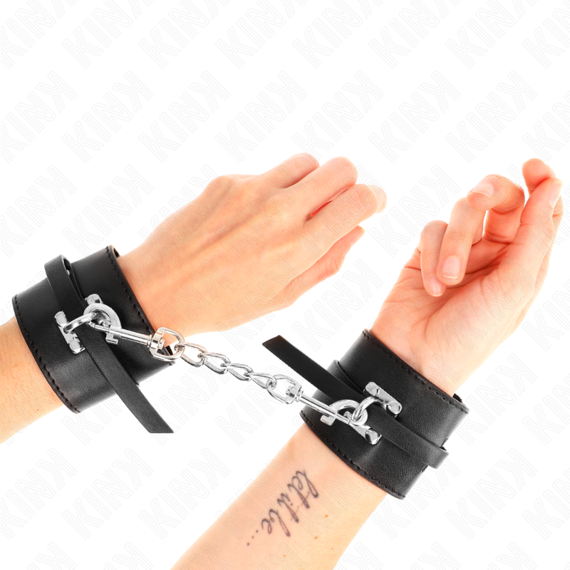 KINK - APPUI-POIGNETS VERROUILLABLES DELUXE NOIR AJUSTABLE 14,5-21 CM X 6 CM - 7eme ciel