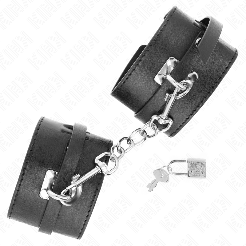 KINK - APPUI-POIGNETS VERROUILLABLES DELUXE NOIR AJUSTABLE 14,5-21 CM X 6 CM - 7eme ciel