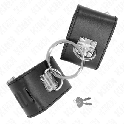 KINK - APPUI-POIGNETS FIXES AVEC ANNEAU ET FERMETURE PAR CADENAS NOIR AJUSTABLE 16-23 CM X 5,5 CM - 7eme ciel