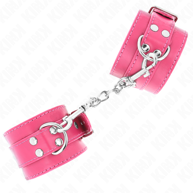 KINK - APPUI-POIGNETS ROSE FRAMBOISE AVEC DOUBLURE ROSE FRAMBOISE RÉGLABLE 20-28 CM X 5,5 CM - 7eme ciel