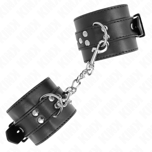 KINK - APPUI-POIGNETS NOIR AVEC CEINTURE NOIRE RÉGLABLE 17-28 CM X 6 CM - 7eme ciel