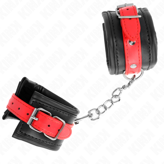 KINK - APPUI-POIGNETS NOIR AVEC CEINTURE ROUGE AJUSTABLE 17-28 CM X 6 CM - 7eme ciel
