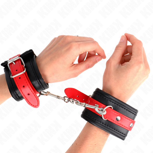KINK - APPUI-POIGNETS NOIR AVEC CEINTURE ROUGE AJUSTABLE 17-28 CM X 6 CM - 7eme ciel