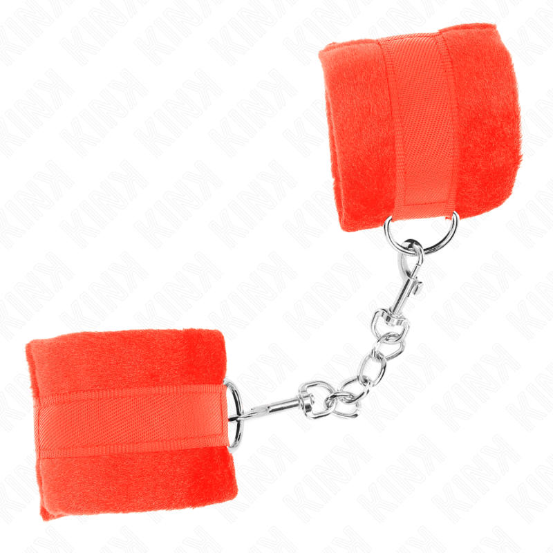 KINK - MANCHETTES DÉBUTANT EN FOURRURE ROUGE 30 X 7 CM - 7eme ciel