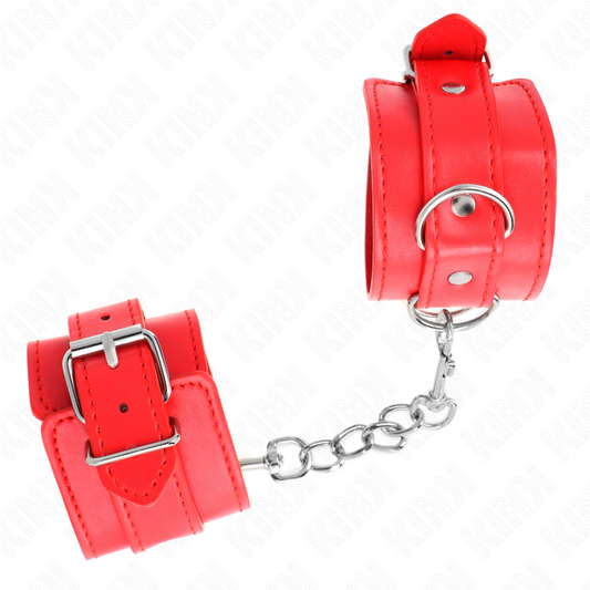 KINK - APPAREILS-POIGNETS SIMPLES ROUGE AJUSTABLES 20-23 CM X 5,5 CM - 7eme ciel