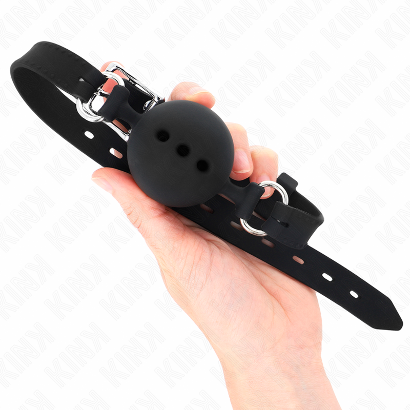 KINK - BÂTON ENTIEREMENT SILICONE 55 x 2 CM AVEC BOULE 4,5 CM TAILLE M NOIR AJUSTABLE 35-51 CM - 7eme ciel