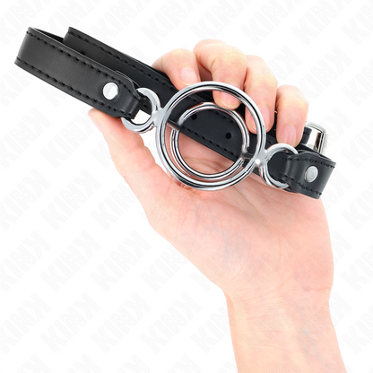 KINK - GAG AVEC PLUSIEURS O-RINGS 5 CM NOIR 63 X 2,5 CM - 7eme ciel