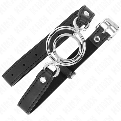 KINK - GAG AVEC PLUSIEURS O-RINGS 5 CM NOIR 63 X 2,5 CM - 7eme ciel