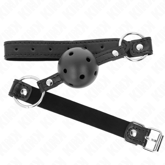 KINK - BOULE NOIRE CREUSE DURE 4,5 CM GAG MODÈLE 1 63,5 X 2 CM - 7eme ciel