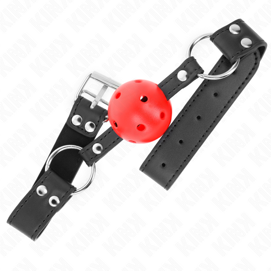 KINK - BÂTON RESPIRANT 4 CM AVEC DOUBLE RIVET CUIR 62,5 x 2,5 CM RÉGLABLE 42-58 CM - 7eme ciel