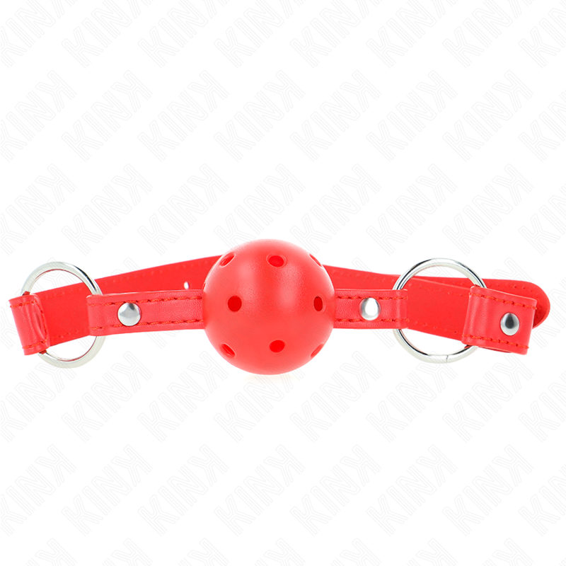 KINK - BÂTON RESPIRANT 4 CM AVEC DOUBLE RIVET MODÈLE 1 ROUGE 62,5 x 2,5 CM RÉGLABLE 42-58 CM - 7eme ciel