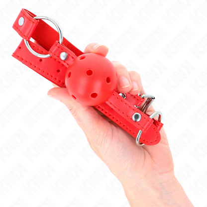 KINK - BÂTON RESPIRANT 4 CM AVEC DOUBLE RIVET MODÈLE 1 ROUGE 62,5 x 2,5 CM RÉGLABLE 42-58 CM - 7eme ciel