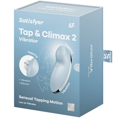 SATISFYER - TAP & CLIMAX 2 VIBRATEUR & STIMULATEUR BLEU - 7eme ciel