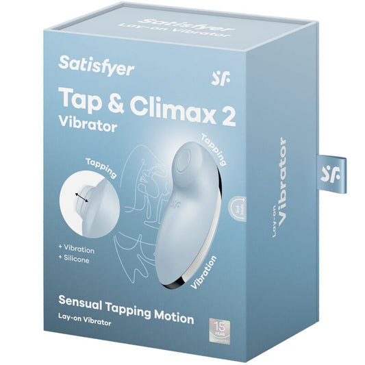 SATISFYER - TAP & CLIMAX 2 VIBRATEUR & STIMULATEUR BLEU - 7eme ciel