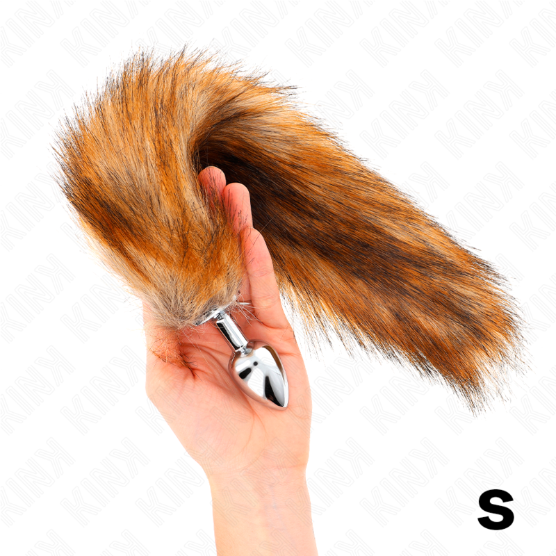 KINK - PLUG ANAL TAILLE S 7 X 3 CM AVEC QUEUE SYNTHÉTIQUE 40 CM MARRON - 7eme ciel