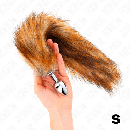 KINK - PLUG ANAL TAILLE S 7 X 3 CM AVEC QUEUE SYNTHÉTIQUE 40 CM MARRON - 7eme ciel