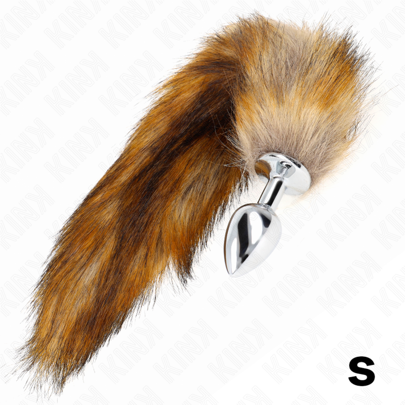 KINK - PLUG ANAL TAILLE S 7 X 3 CM AVEC QUEUE SYNTHÉTIQUE 40 CM MARRON - 7eme ciel