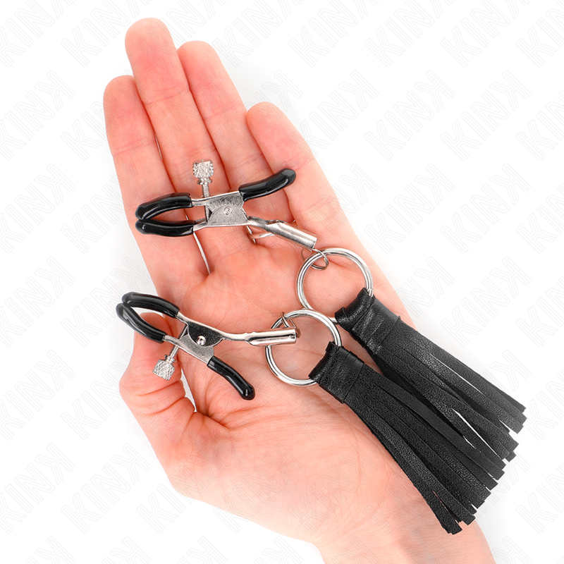 KINK - PINCES À TÉLÉMONS À PAMPONS EN CUIRETTE 6 CM - 7eme ciel